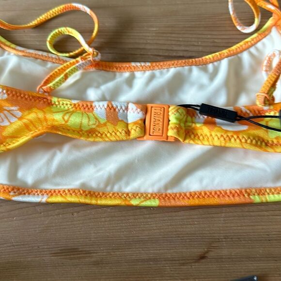 TRIANGL MICA NORMAL PANSY ORANGE FLORAL SET NO BAG NEW WITH TAGS - Picture 6 of 8